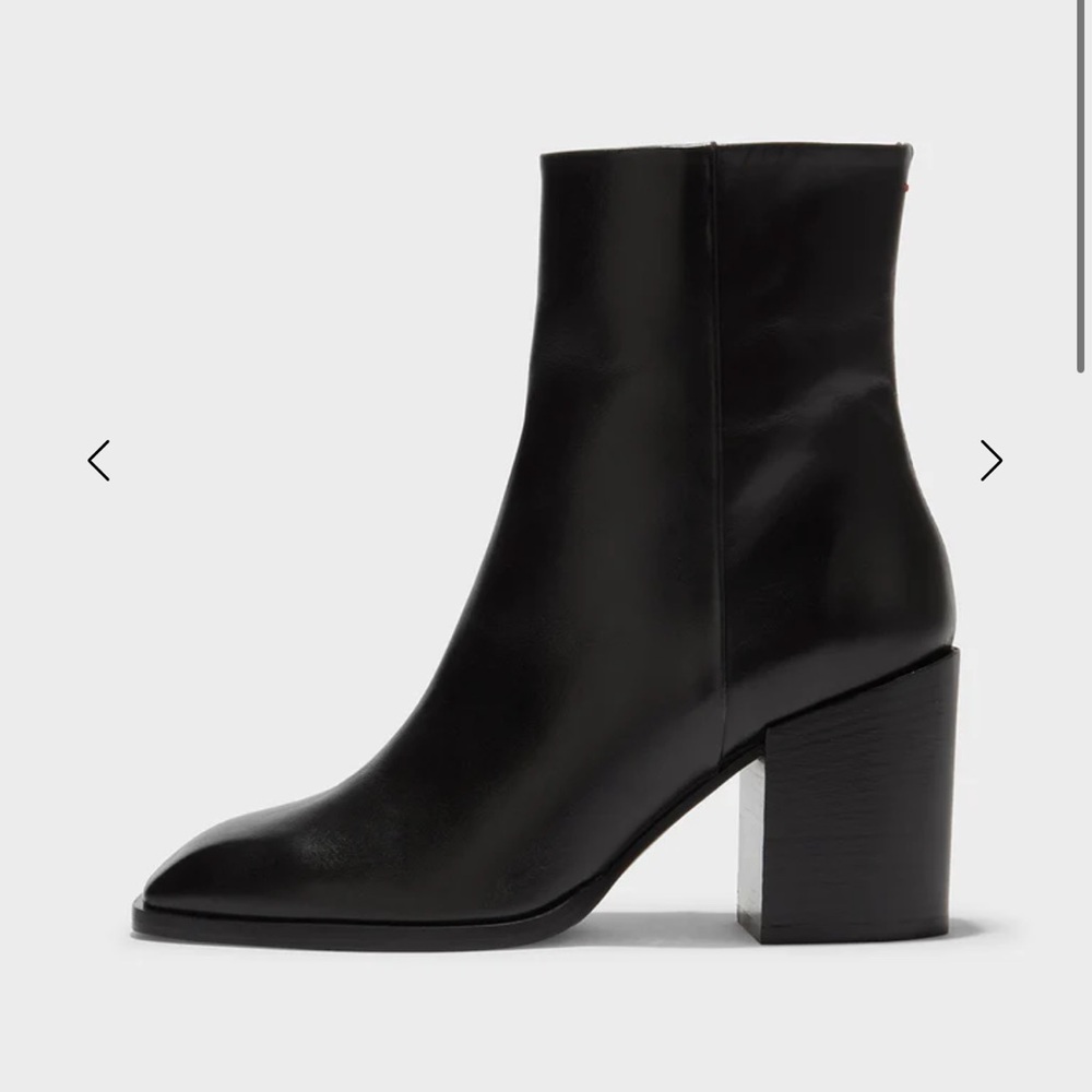 Aeyde Block Low Heeled Black Booties